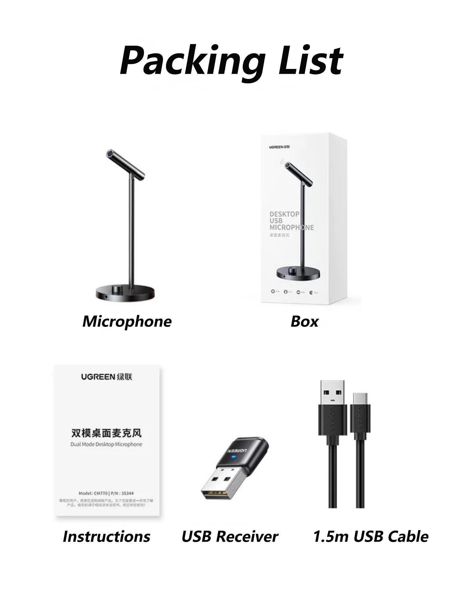 Мікрофон настільний Ugreen 2.4G 360° 8 годин (35344) - фото 14