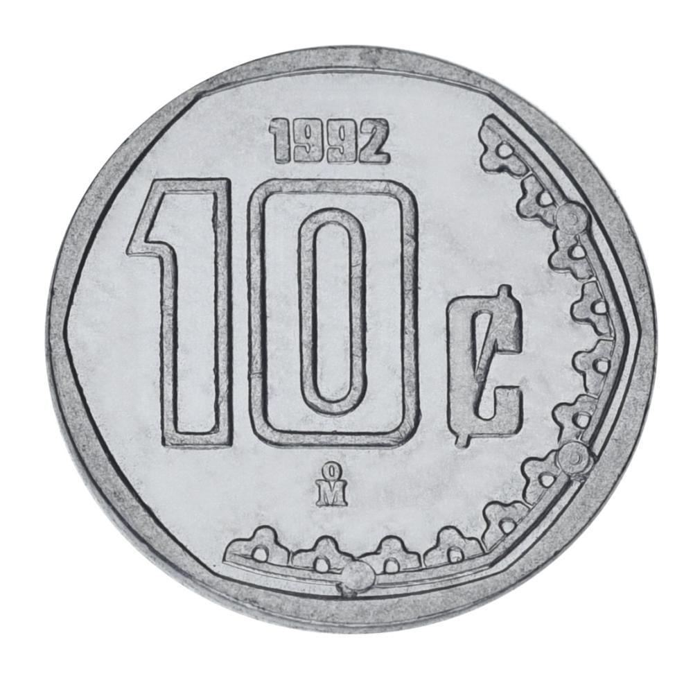 Колекційна монета Мексика 10 сентаво 1992 UNC (М20870)