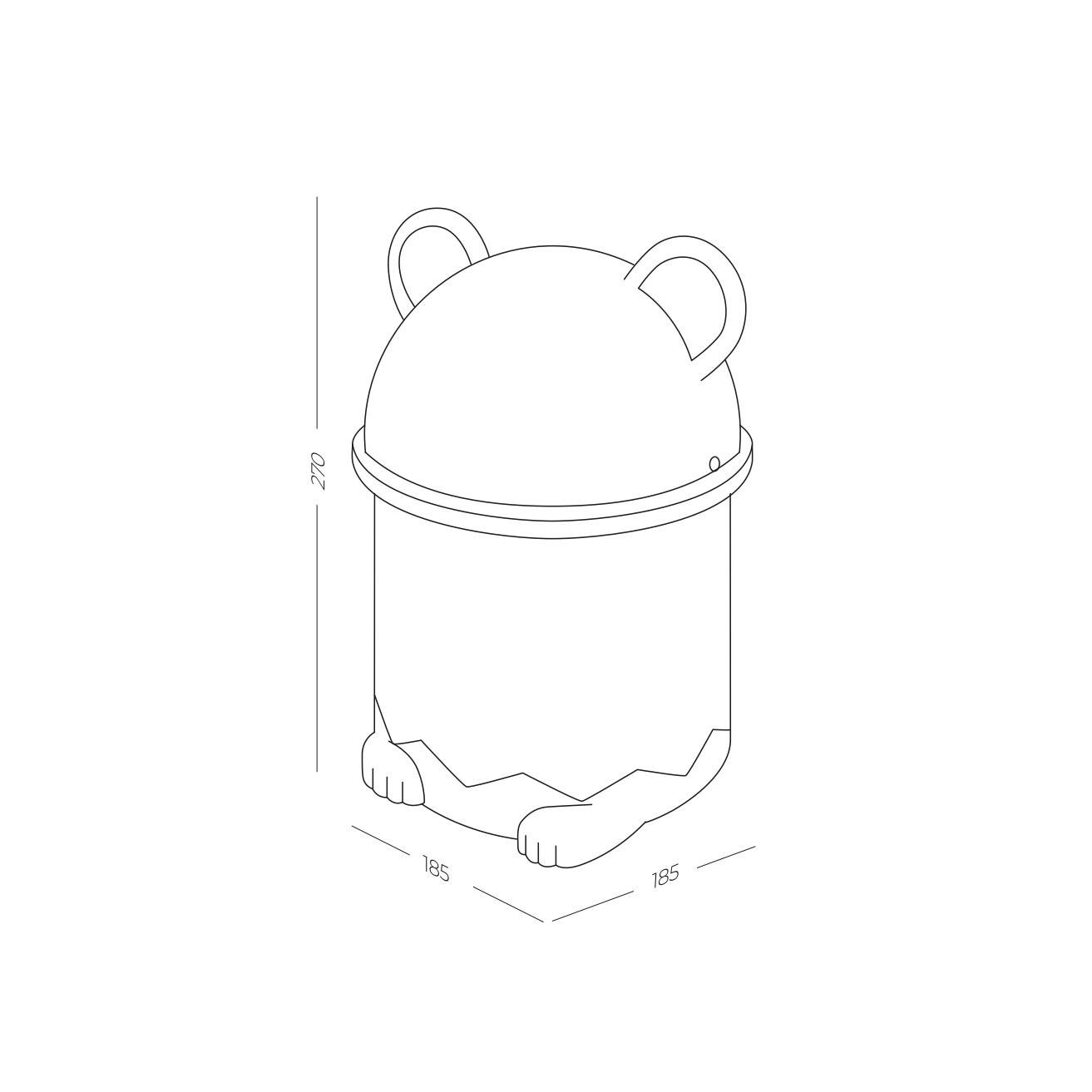 Ведро для мусора MVM Panda BIN-07 3,2L WHITE с крышкой 3,2 л с рисунком (211362) - фото 2