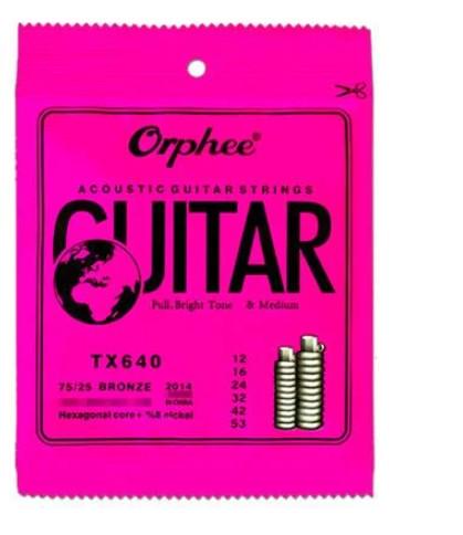 Струны для акустической гитары Orphee TX640 12-53" 0,30-1,34 мм 6 шт.