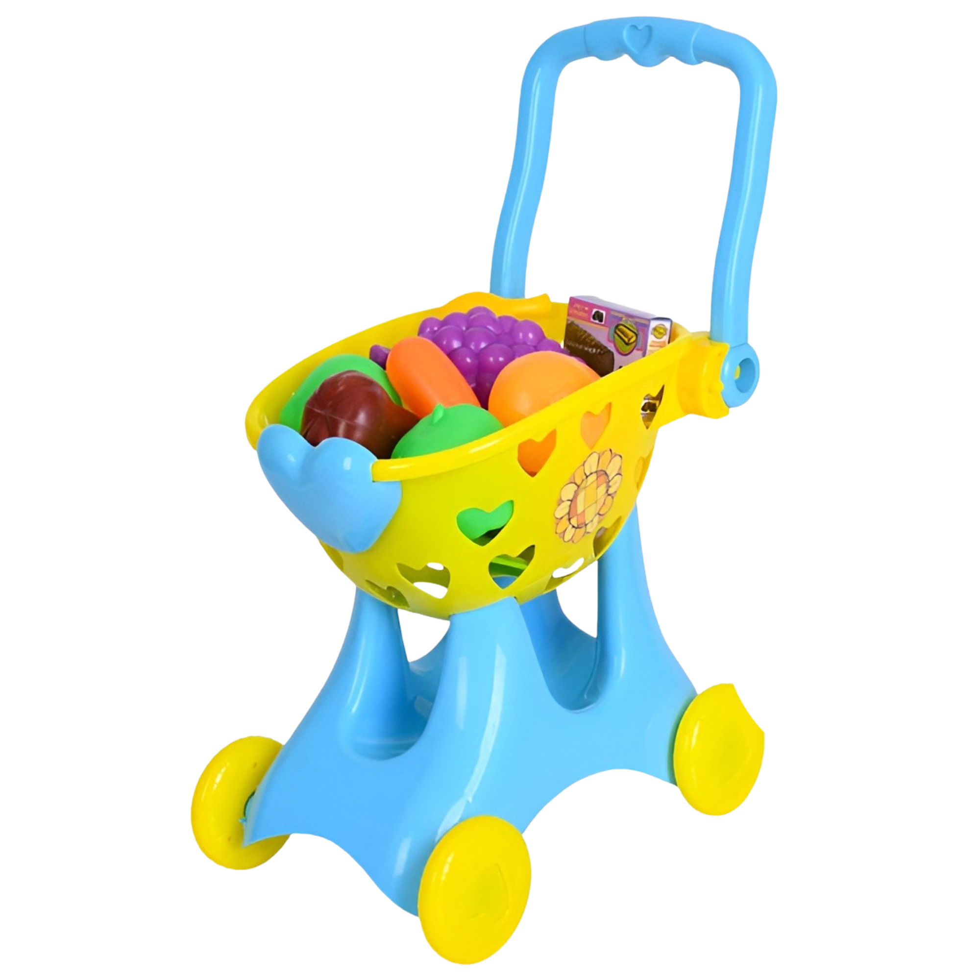 Игрушечная тележка с продуктами складная ручка 36х22х50 см Голубой (9966-11-12) Игрушечная тележка с продуктами складная ручка 36х22х50 см Голубой (9966-11-12)