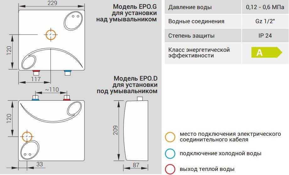 Проточный водонагреватель Kospel EPO.D-5 Amicus - фото 2