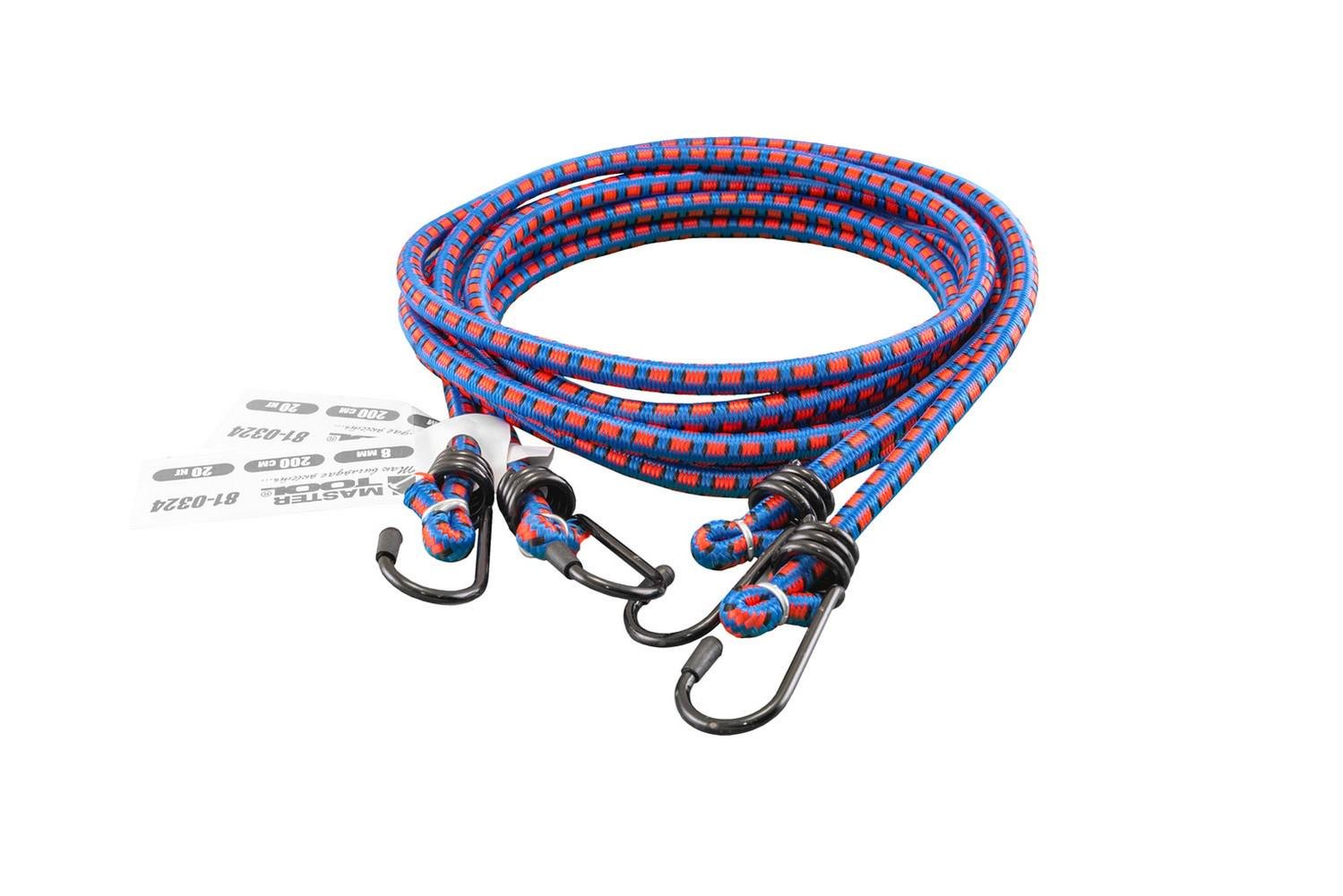 Стяжка вантажу гумова MasterTool Ø8 мм 200 см 2 шт. (81-0324)