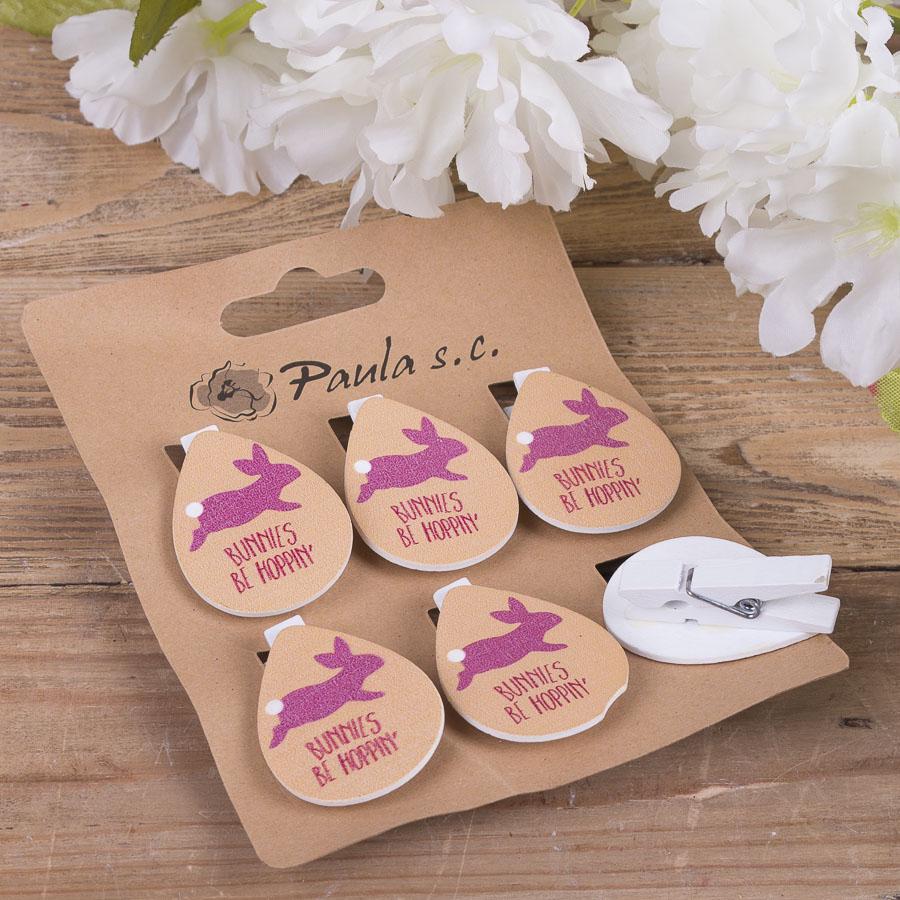 Прищепки декоративные яйцо с зайкой (3576-17)