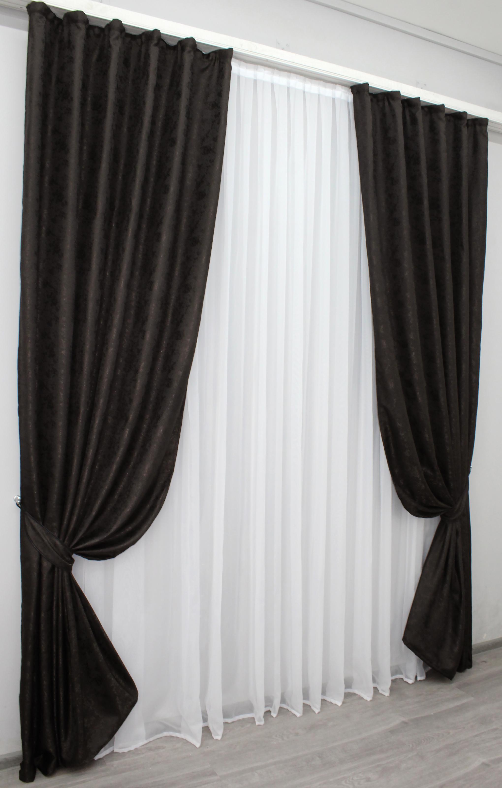 Комплект штор VR-Textil Мрамор Al1 № 613ш жаккард 150х270 см 2 шт. Венге (30-381) - фото 3 Комплект штор VR-Textil Мрамор Al1 № 613ш жаккард 150х270 см 2 шт. Венге (30-381) - фото 3