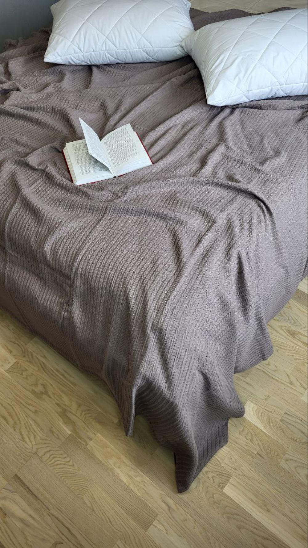 Покрывало Пике Косичка 180x220 см Мокко (11254) - фото 6 Покрывало Пике Косичка 180x220 см Мокко (11254) - фото 6