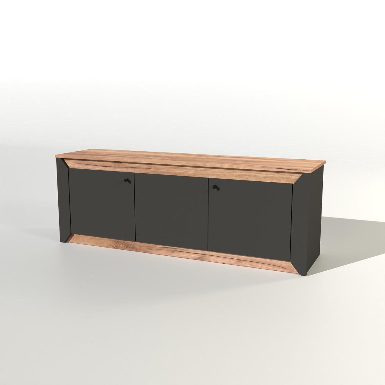 Тумба под ТВ Еверест Нордик ТВ-1500 Графит/Дуб крафт золотой (DTM-5542)