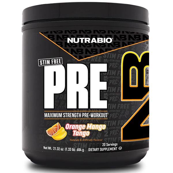 Комплекс до тренування NutraBio PRE Stim-Free Maximum Strenght Pre-Workout 604 г 20 порцій Orange Mango Tango (000027227)