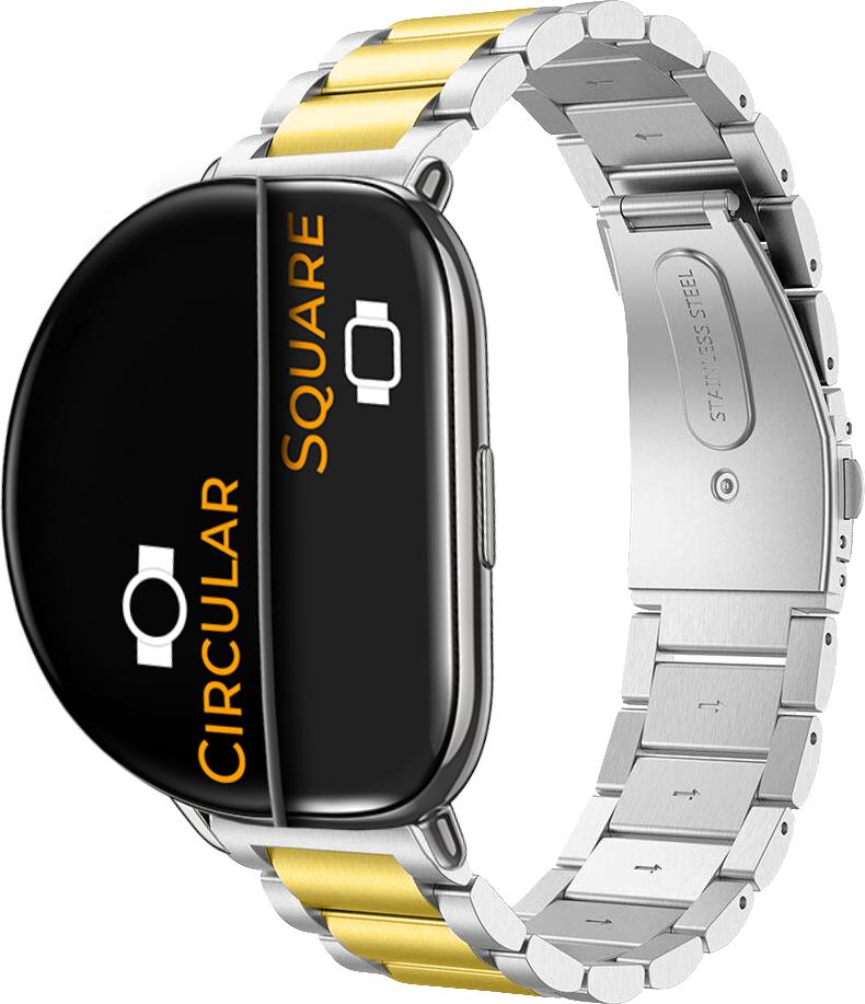 Металлический Ремешок Shain Line для ZEPP E Square/Circular Silver Gold (28129-67)