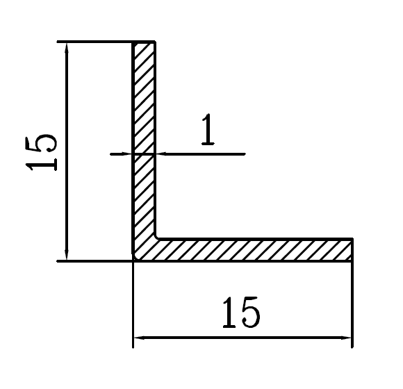 Уголок алюминиевый 15х15х1 мм AS - фото 3