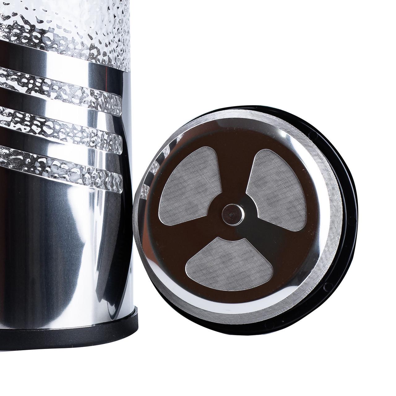 Чайник заварювальний з фільтром френч прес 1 л Сріблястий - фото 4