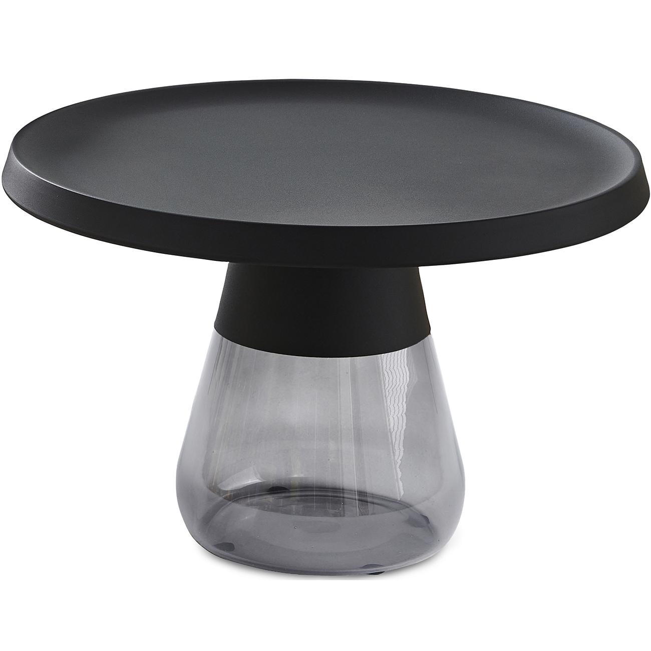 Стол кофейный Elle 70х70 см Black top grey glass base (16102)