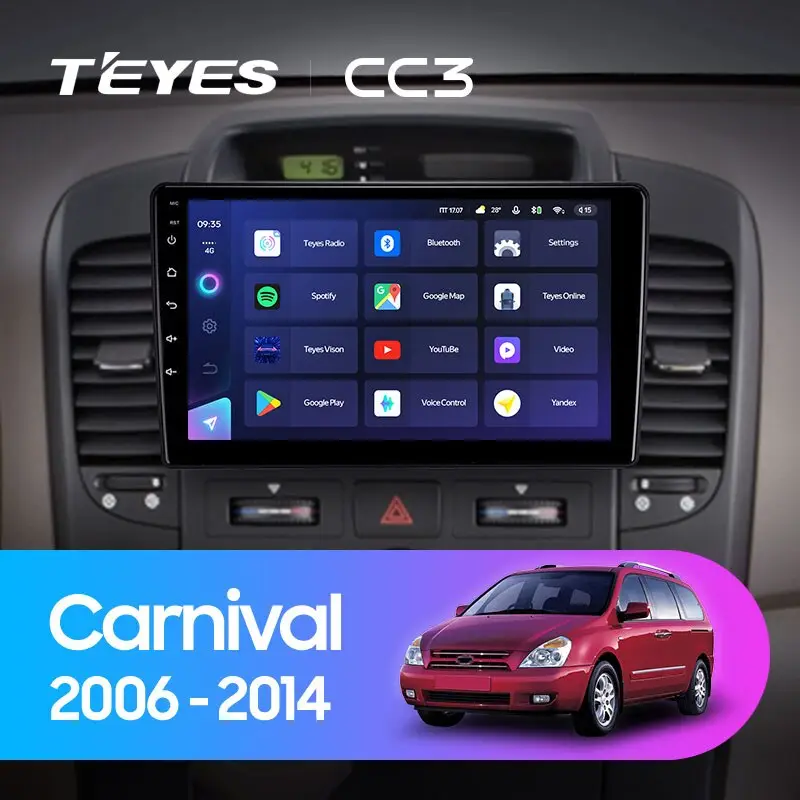 Автомагнитола штатная Teyes CC3 для Kia Carnival 2006-2014 Android 6/128 Гб с круговым обзором 360° (1664480564) - фото 3