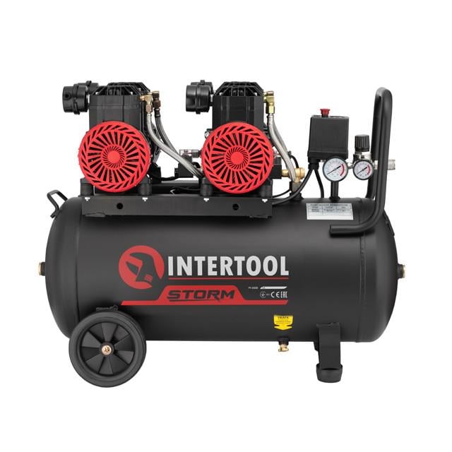 Компресор Intertool PT-0030 4 циліндри 50 л 2x1,1 кВт 220 В 8 атм 400 л/хв 2800 об/хв
