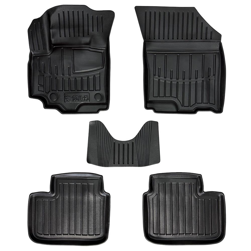 Коврики в салон SOVA-PL для Suzuki SX4 I 2006-2013 резиновые 5 шт. Черный (28800616)
