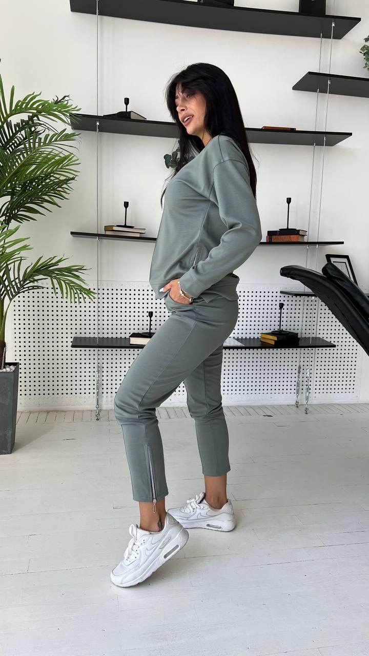 Костюм жіночий Лана р. 42-44 Оливковий (1728) - фото 4 Костюм жіночий Лана р. 42-44 Оливковий (1728) - фото 4