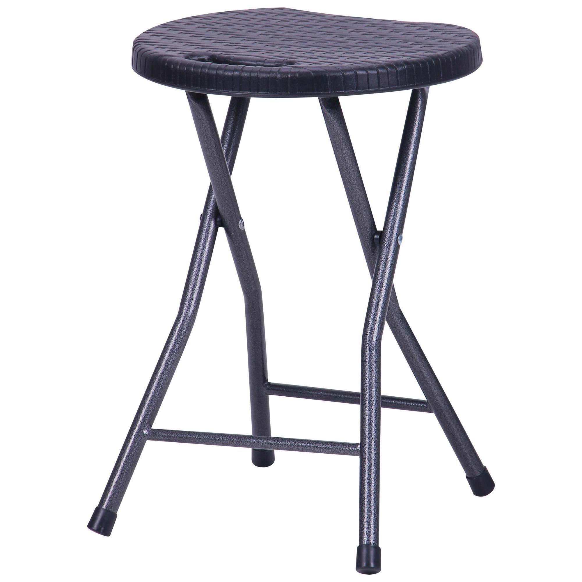 Табурет AMF Сеат Rattan Black складаний 450х330х300 мм Чорний