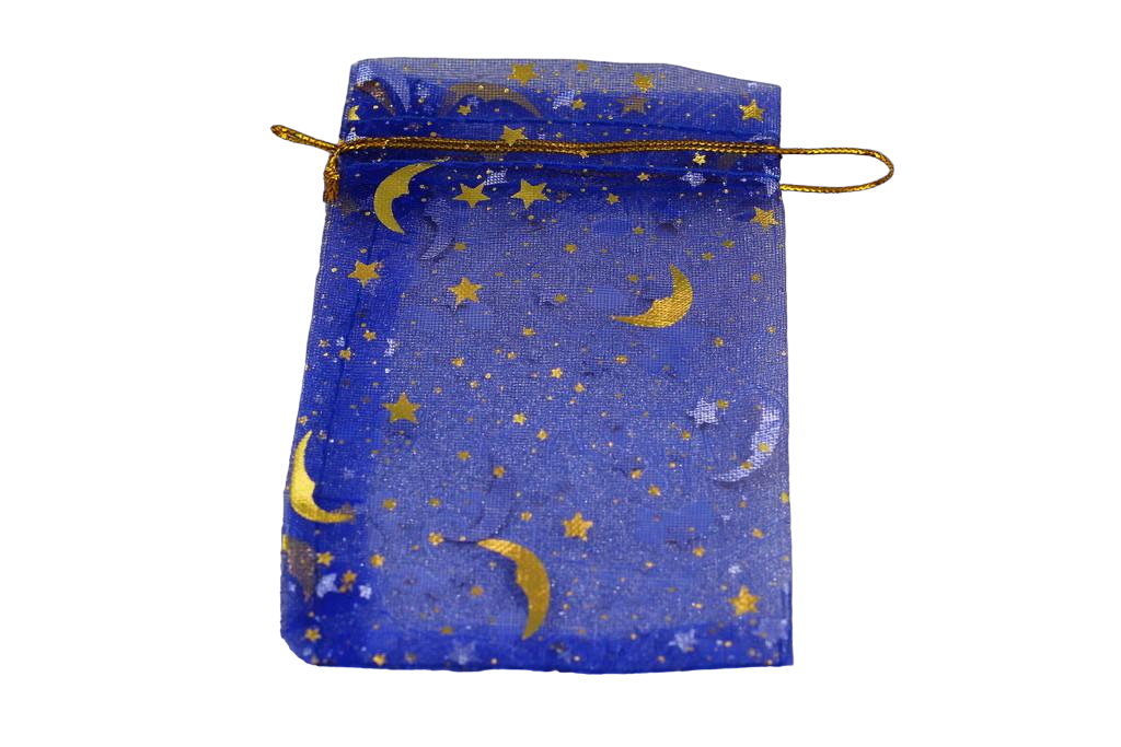 Мешочек из органзы месяц со звездами 12х8 см Синий (1698570346)