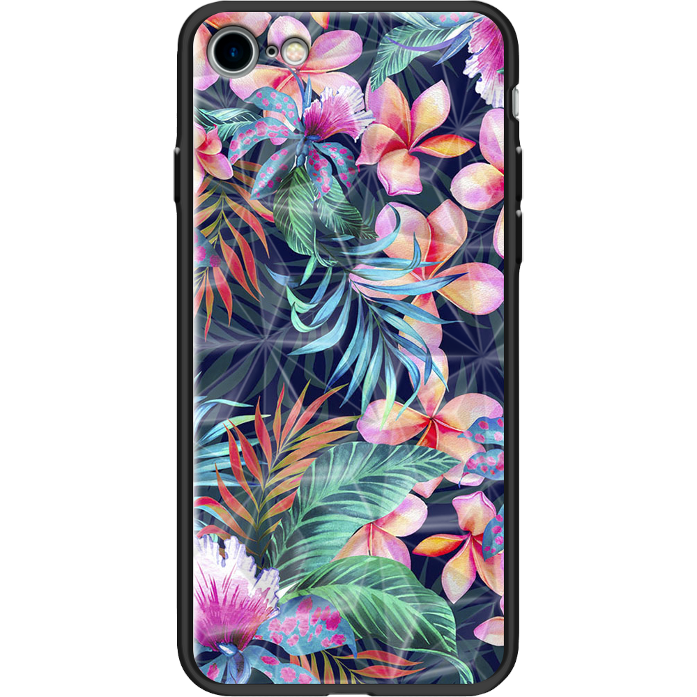 Чехол BoxFace Apple iPhone 7/8 SE  2020 flowers in the tropics Черный силикон с призмой (26205-up1971-37544)