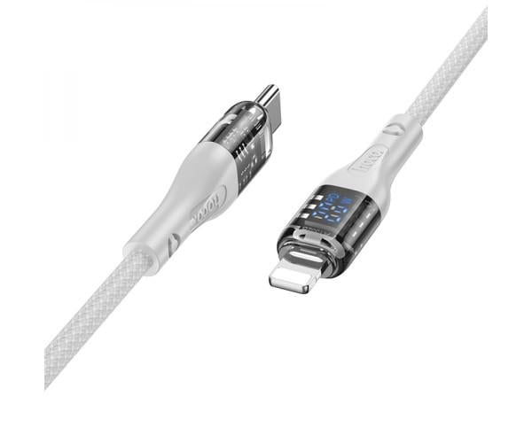Кабель USB Hoco U115 Display PD20W Type-C to Lightning 1,2 м Grey/Transparent - фото 1 Кабель USB Hoco U115 Display PD20W Type-C to Lightning 1,2 м Grey/Transparent - фото 1