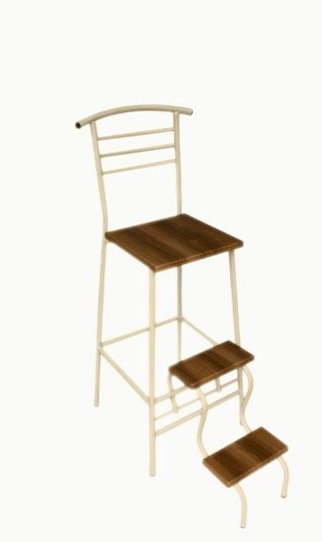 Стул барный с лестницей СТ Слоновая кость/Вишня