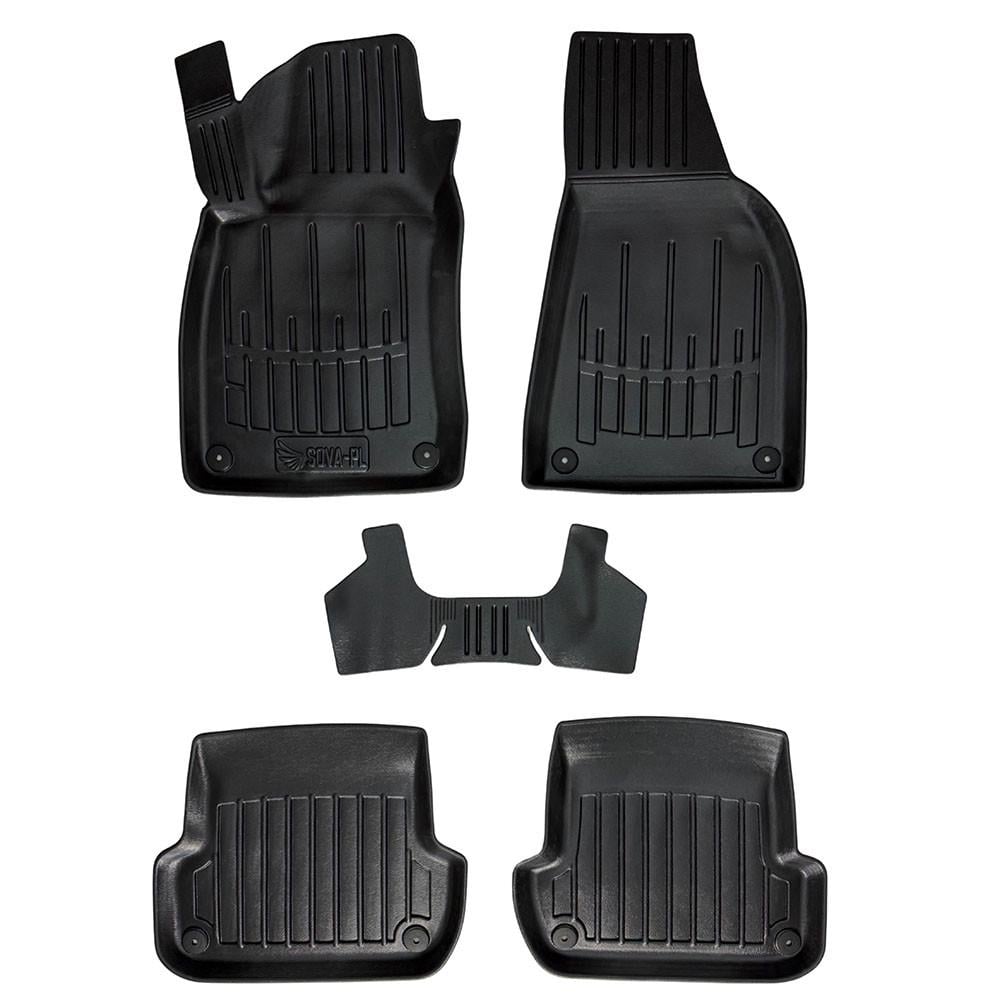 Коврики в салон SOVA-PL для Audi A4 B6 2000-2004 резиновые 5 шт. Черный (28800491)