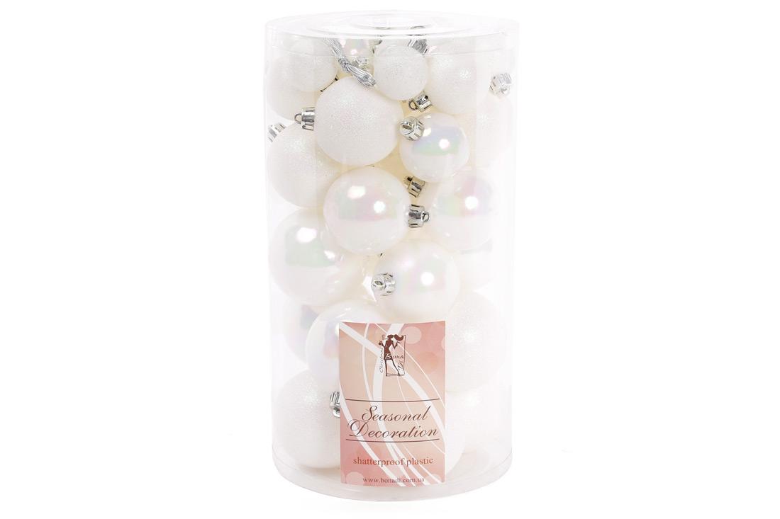 Набор новогодних шаров BonaDi пластик 40 шт. D 6/5/4/3 см (147-104)