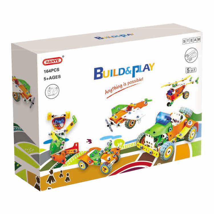 Конструктор Build&Play 5 в 1 Транспорт 164 эл. (J-7741)