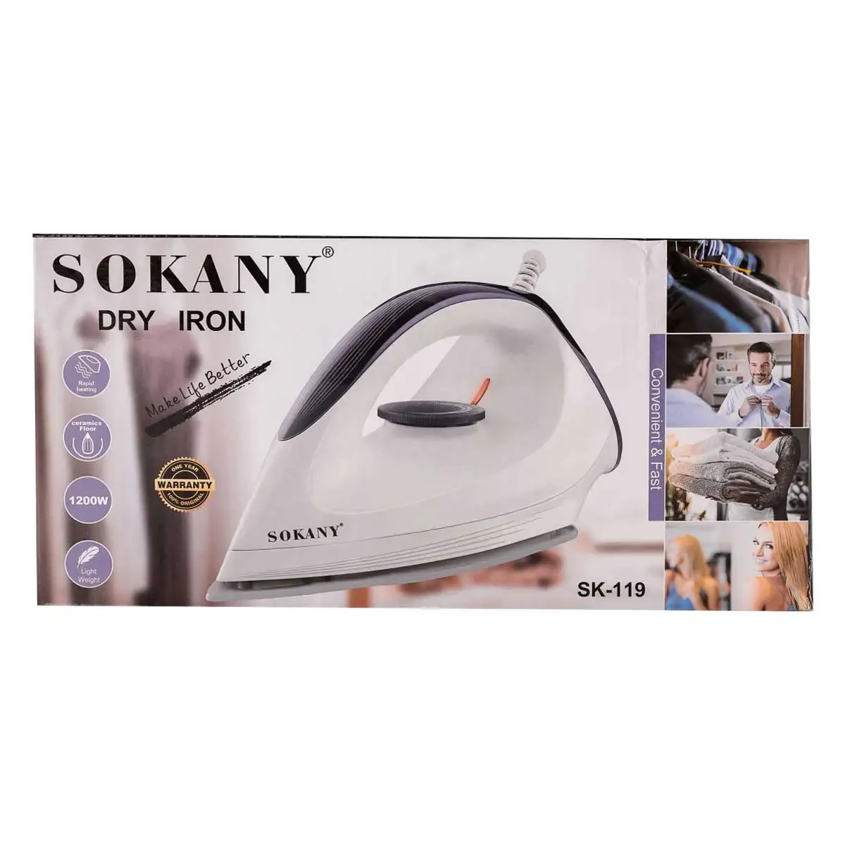 Утюг Sokany SK-119 с керамической подошвой Черный (SK-119) - фото 4 Утюг Sokany SK-119 с керамической подошвой Черный (SK-119) - фото 4