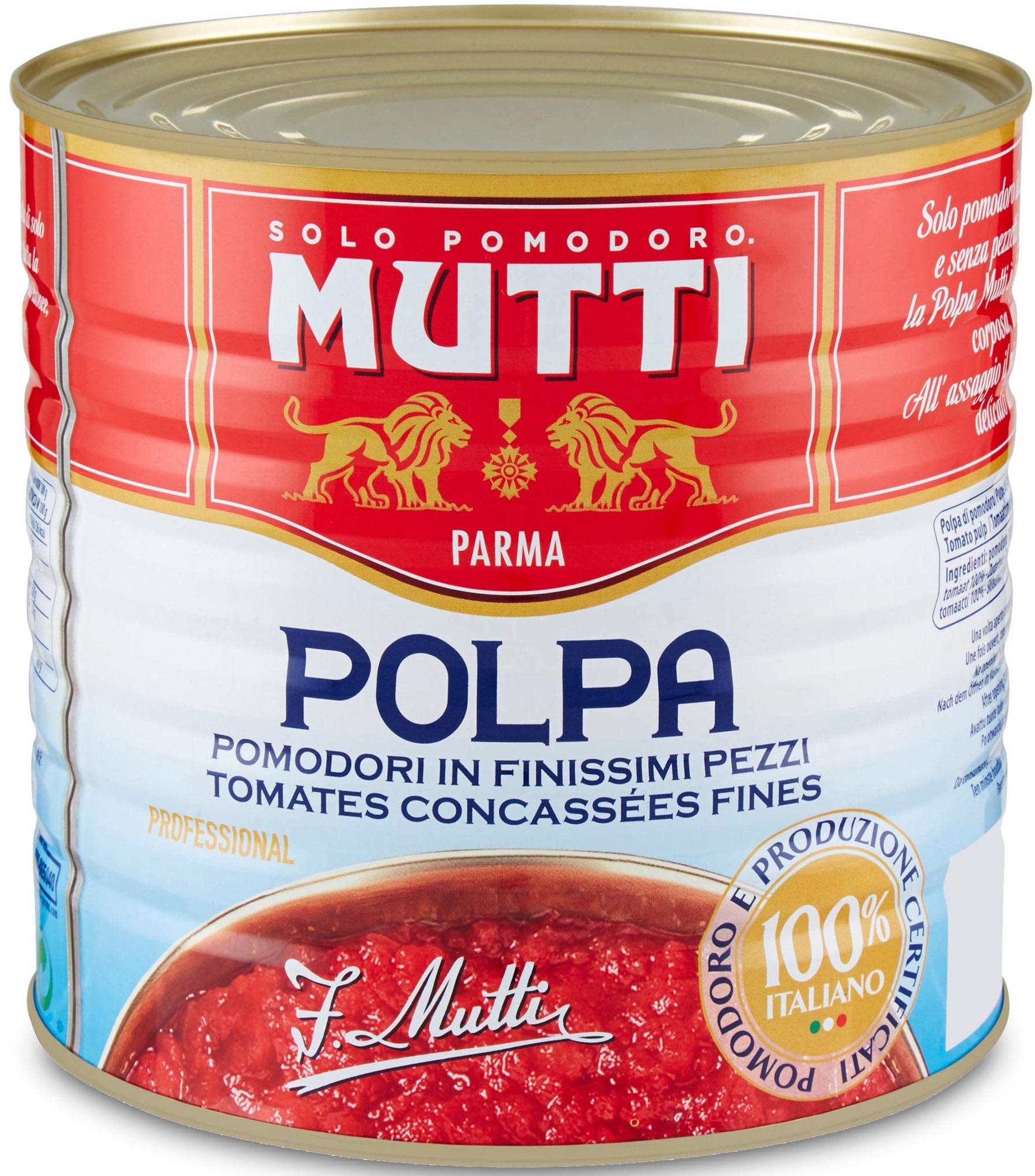 Томаты Mutti Polpa нарезанные пастеризованные 2500 г