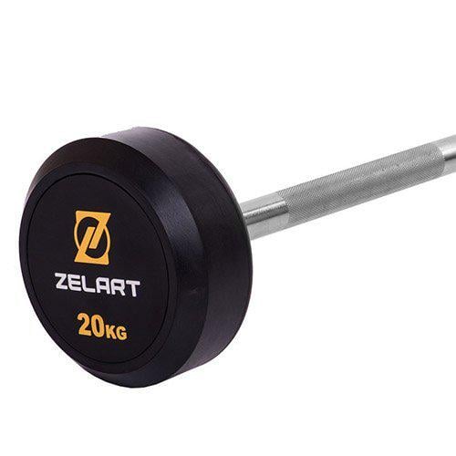 Штанга фиксированная прямая Rubber Coated Barbell Zelart TA-2685 20 кг Черный (58363066) - фото 3