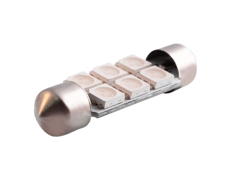 Автолампа светодиодная C5W SV8.5 12 В 39 мм SMD5050-6led Синий (1709)