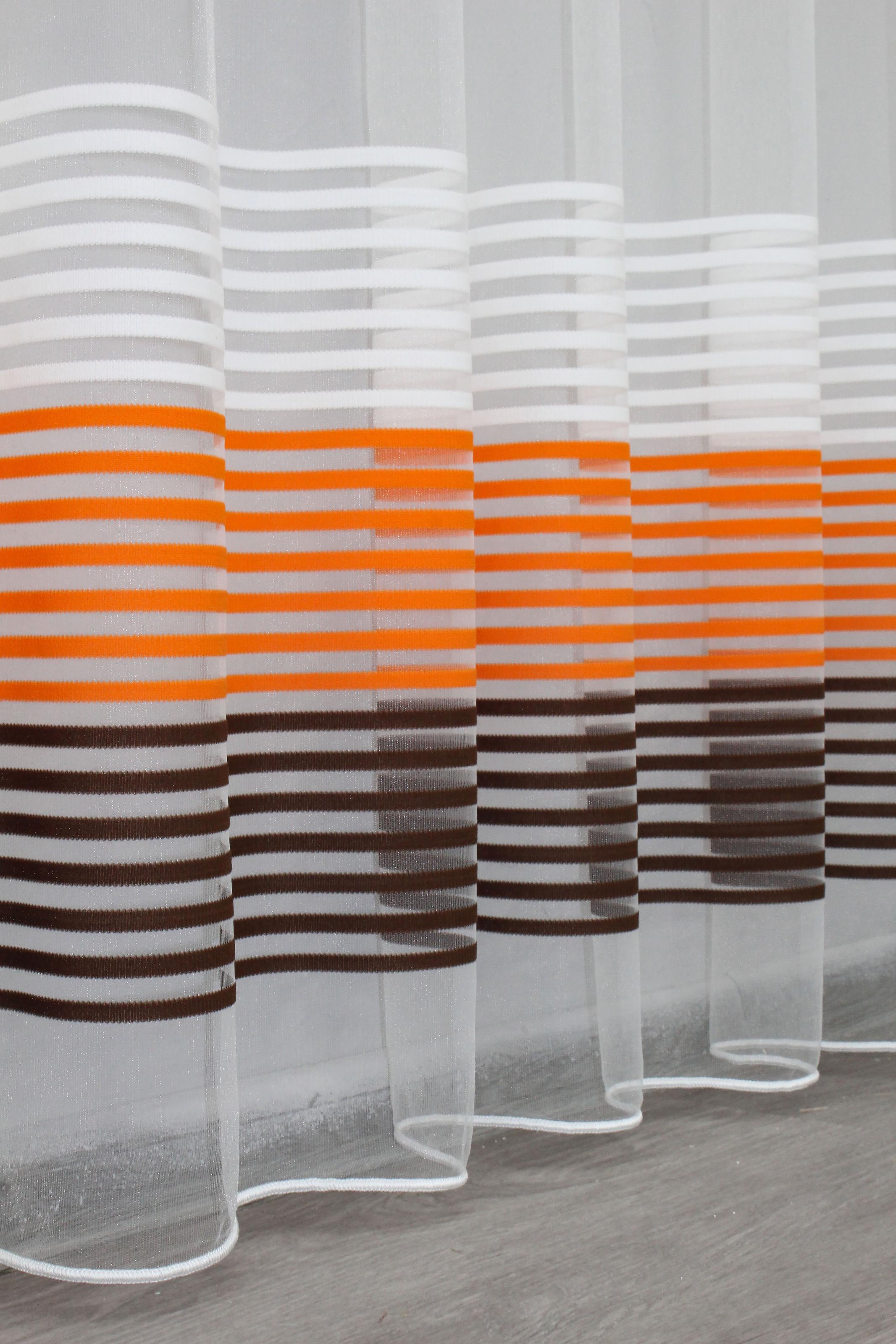 Тюль VR-Textil 1307т Терция фатин 300х270 см Молочный/Оранжевый/Венге (42-0009) - фото 8