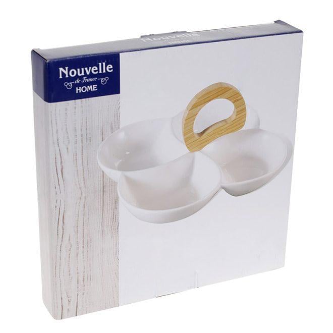 Менажниця порцелянова Flora Naturel 4-х секційна 26 см (32566) - фото 2 Менажниця порцелянова Flora Naturel 4-х секційна 26 см (32566) - фото 2