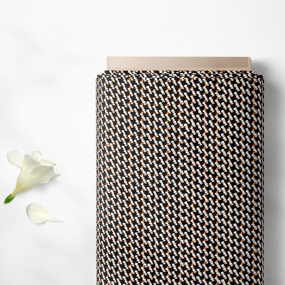 Ткань плательная креп Мадагаскар V-36/1 Геометрия калейдоскоп Черный (17557)