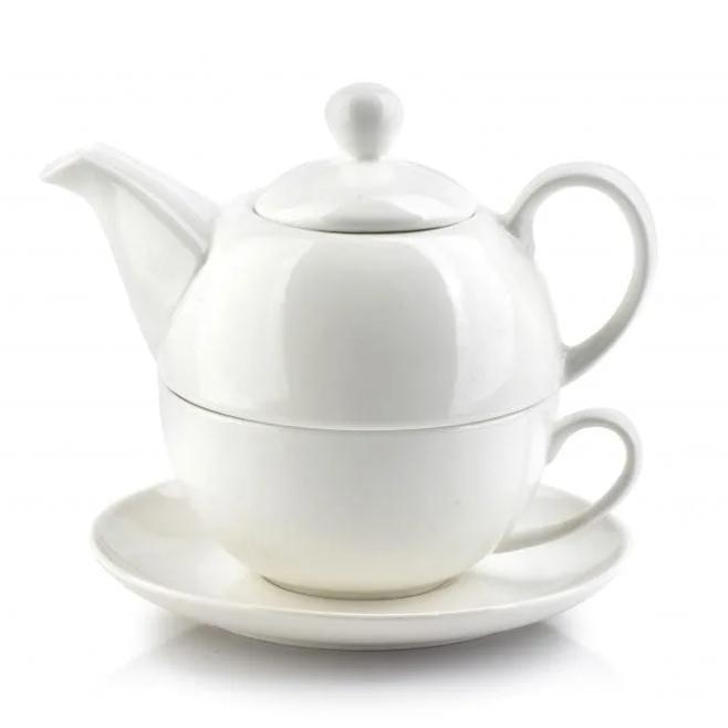 Чайный набор фарфоровый Flora BASIC чашка 250 мл чайник 400 мл (35490)