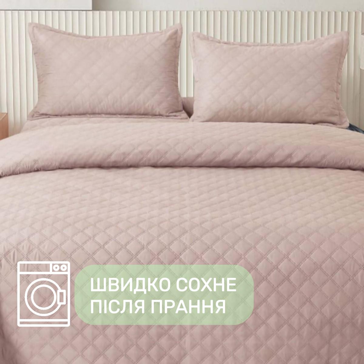 Покривало стьобане та 2 наволочки з подушками Koloco 100% бавовна євро 200х230 см Бежевий (41701) - фото 4 Покривало стьобане та 2 наволочки з подушками Koloco 100% бавовна євро 200х230 см Бежевий (41701) - фото 4