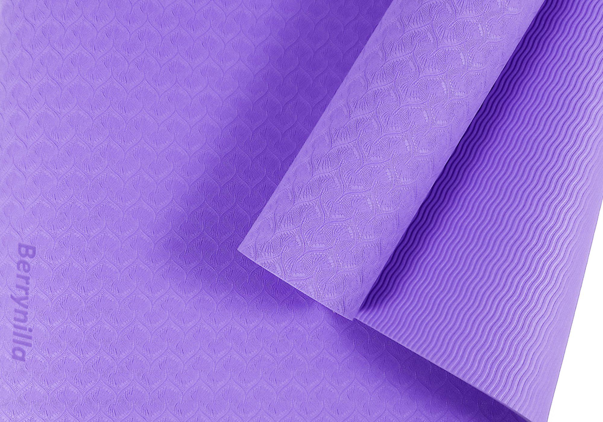 Килимок для йоги TPE Berynilla ECO-Friendly 6 мм одношаровий Фіолетовий - фото 2