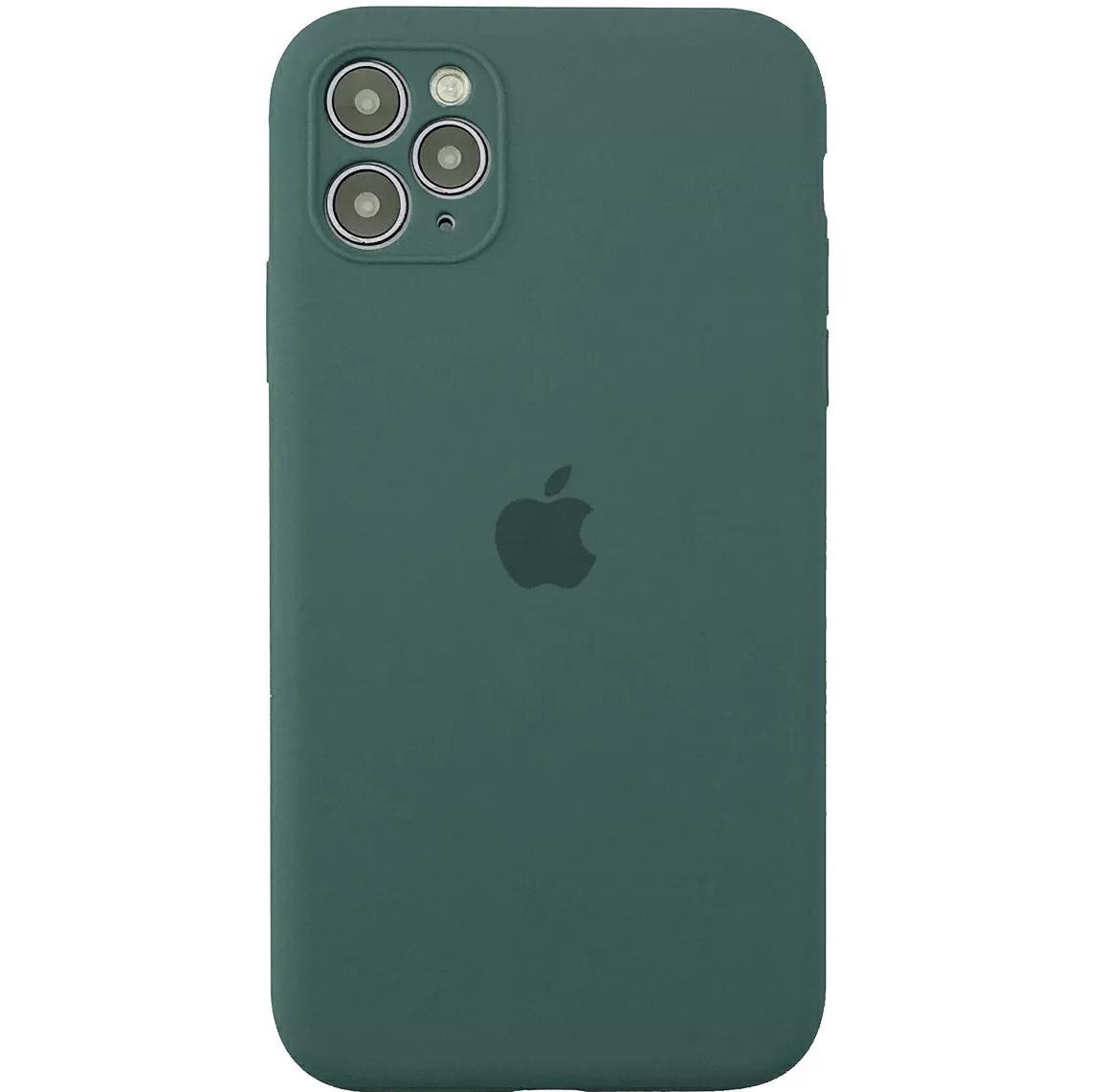 Силиконовый чехол накладка Apple Silicone Case Full Camera for iPhone 11 Pro Max, Forest Green