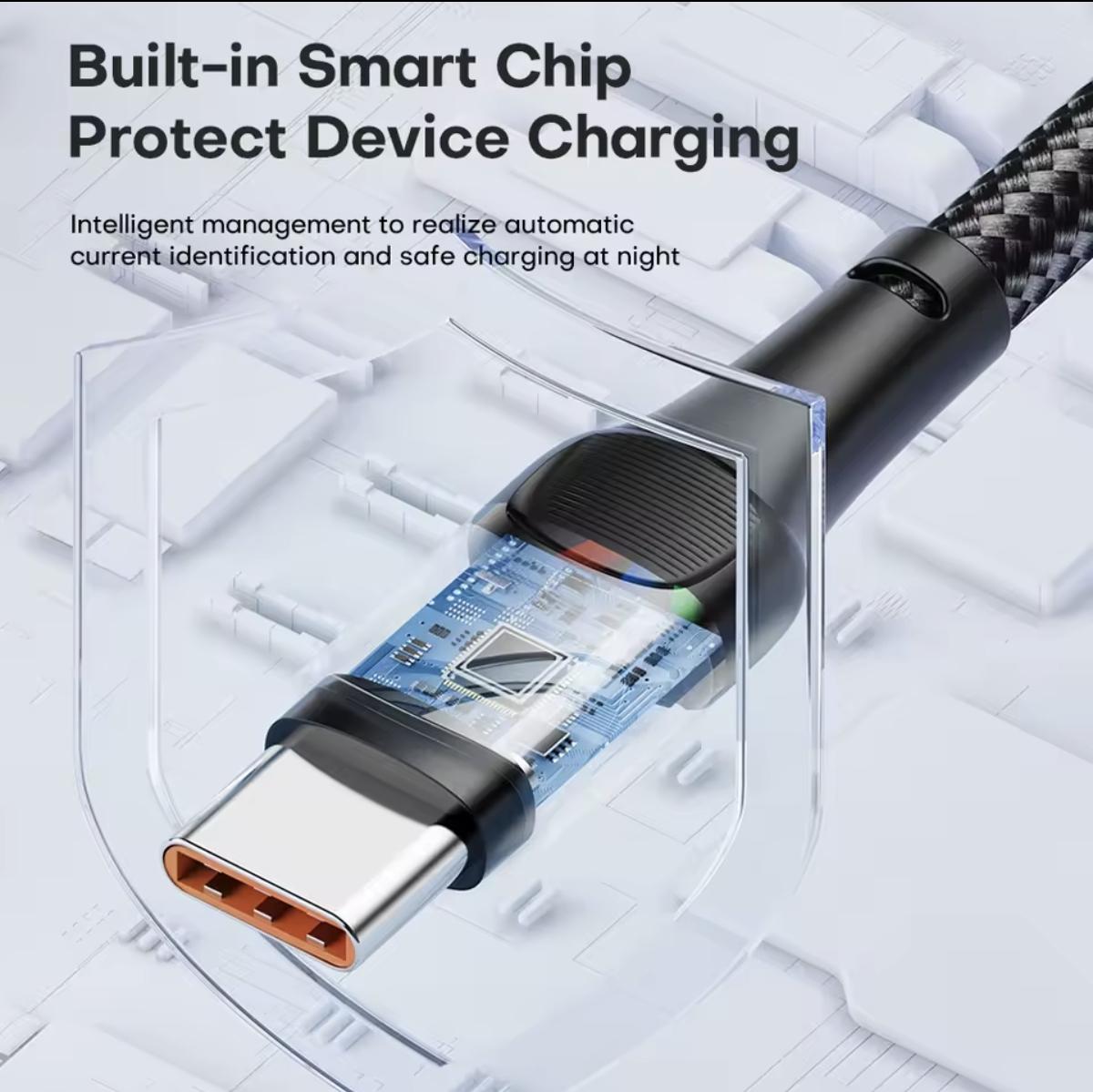 Кабель Asometech Type-C PD 100w 1м Fast Charge Black - фото 4 Кабель Asometech Type-C PD 100w 1м Fast Charge Black - фото 4