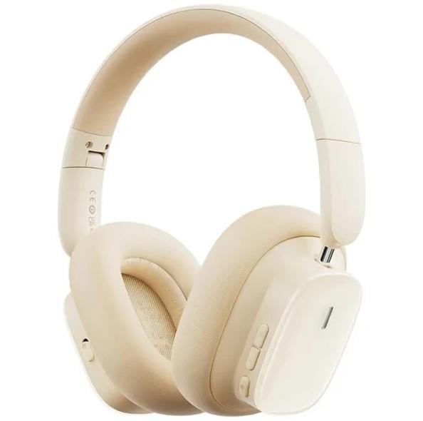 Наушники с шумоподавлением BASEUS H1i Bluetooth 5.3 зарядка USB-C Cream (600426)