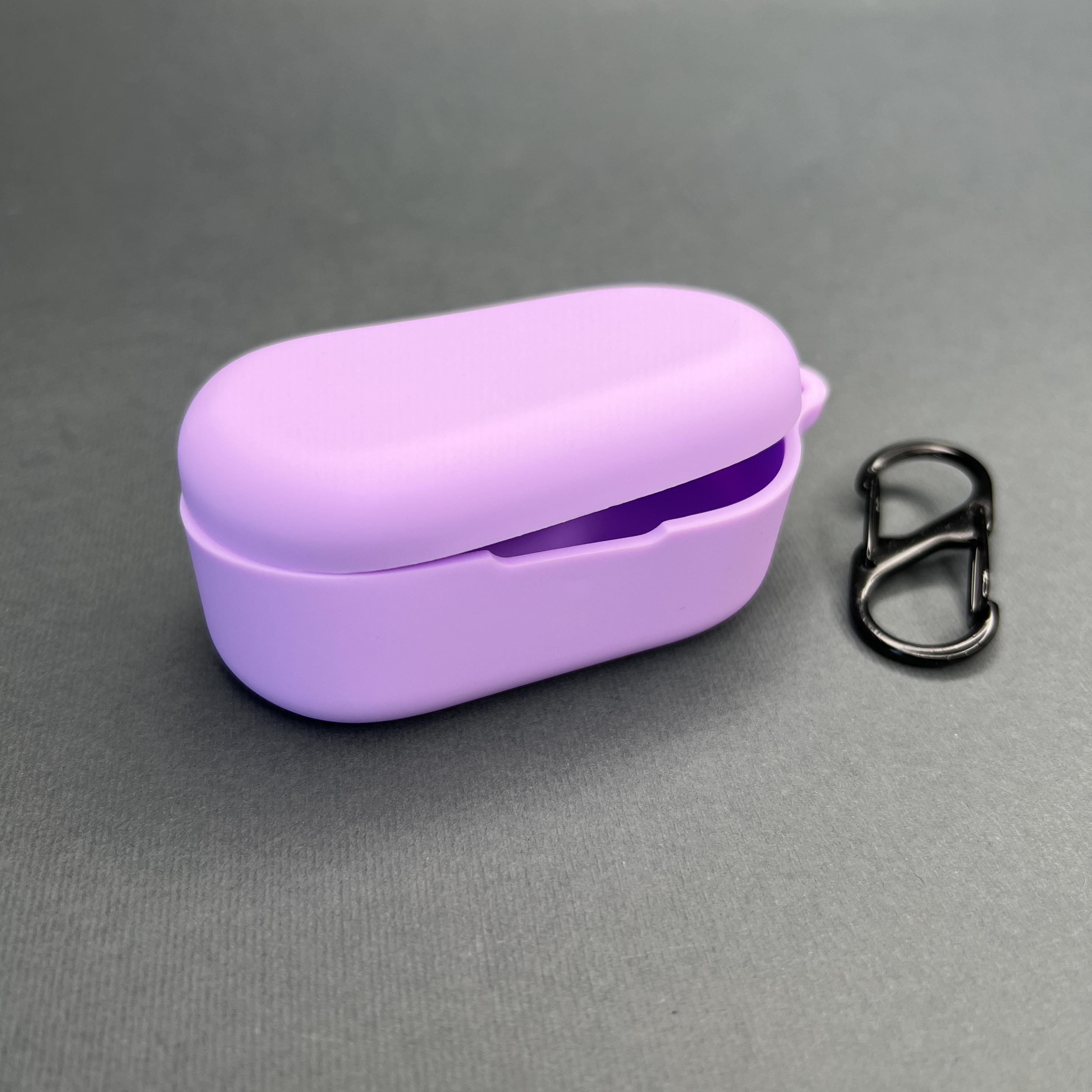 Чехол для наушников Oppo Enco Buds 2 с карабином противоударный Фиалковый (798303) - фото 1 Чехол для наушников Oppo Enco Buds 2 с карабином противоударный Фиалковый (798303) - фото 1