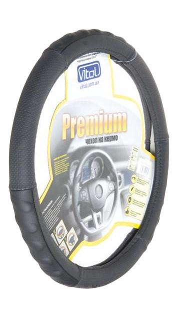 Чехол руля M перфорированная кожа Черный (UNI B 317 M)