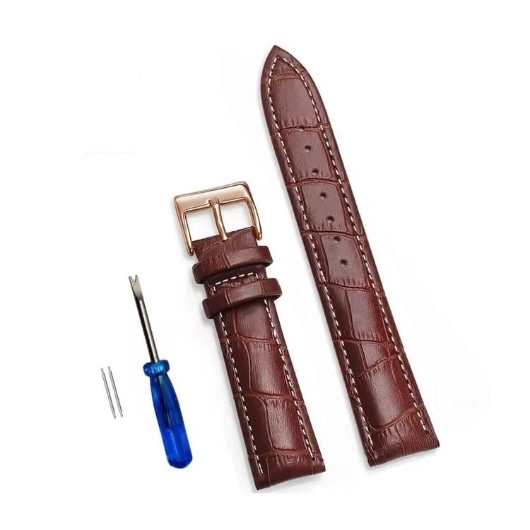 Ремешок для смарт-часов кожаный 20 мм Коричневый/Золотой (2363738646)