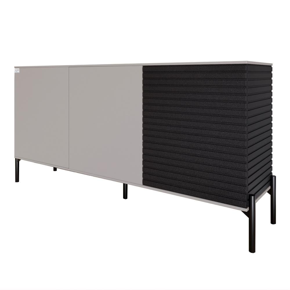 Комод закрытый в гостиную Lion Грей на черных металлических ножках Кашемир/Асфальт 1540x380x765 (000-000-2118) - фото 2