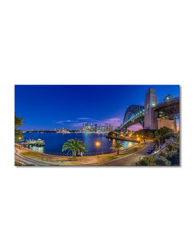 Картина модульная Сидней вечерний мегаполис 1 модуль 70x105 см