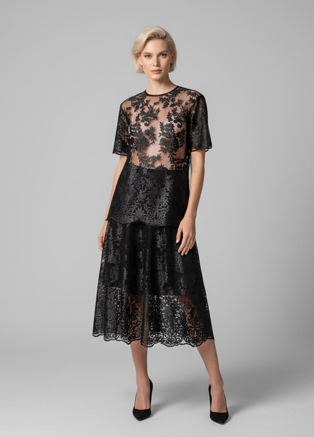 Блуза жіноча ажурна р. 44 Чорний (NT-212-44)