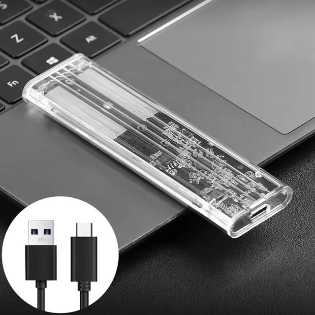 Зовнішня кишеня для SSD M.2 Case NGFF SATA Type C USB 3.1 For 2230/2242/2260/2280 Transparent - фото 11