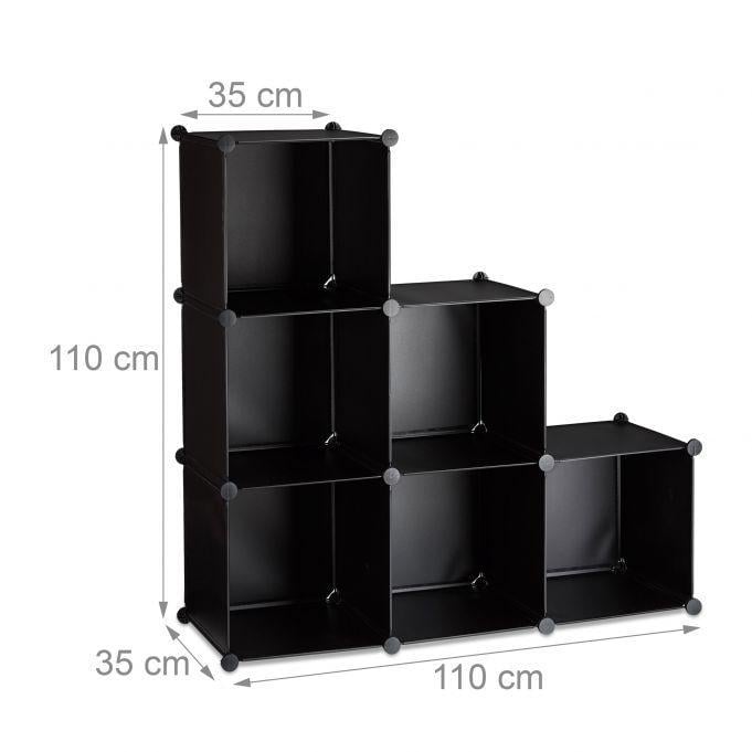 Полка для хранения ступенчатая модульная Relaxdays 6 отделений полипропилен до 90 кг 110x110x35 см - фото 4 Полка для хранения ступенчатая модульная Relaxdays 6 отделений полипропилен до 90 кг 110x110x35 см - фото 4