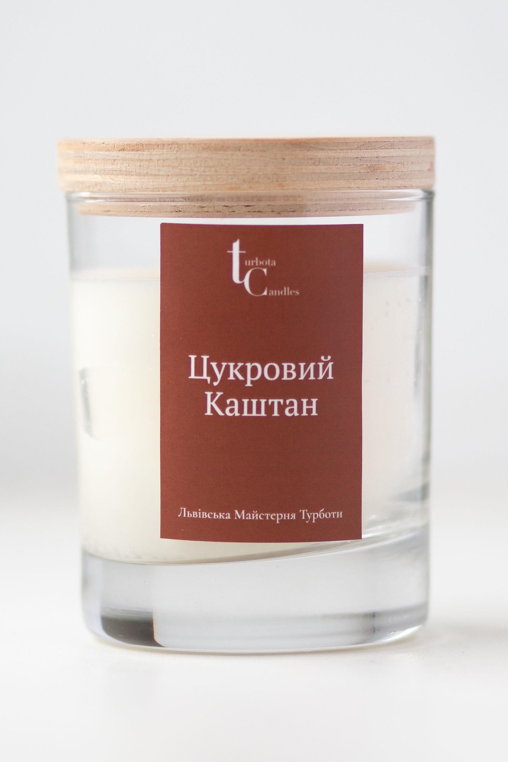Свеча соевая Turbota candles "Цукровий Каштан" 145 г 9 см (200mltsukrovyy)